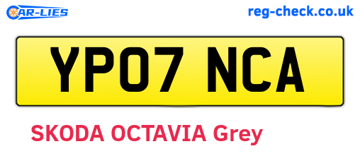 YP07NCA are the vehicle registration plates.