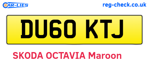 DU60KTJ are the vehicle registration plates.