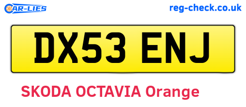 DX53ENJ are the vehicle registration plates.