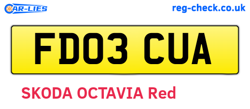 FD03CUA are the vehicle registration plates.