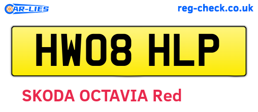HW08HLP are the vehicle registration plates.