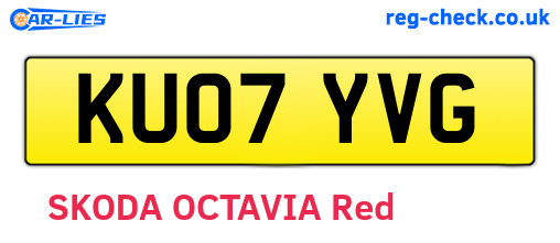 KU07YVG are the vehicle registration plates.
