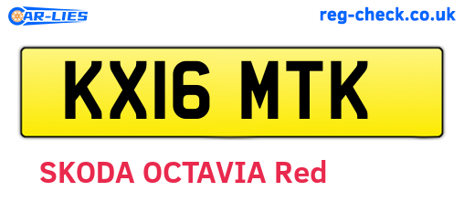 KX16MTK are the vehicle registration plates.