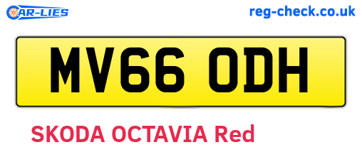MV66ODH are the vehicle registration plates.