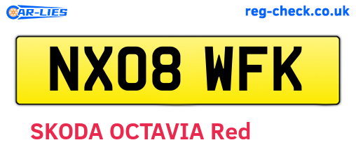 NX08WFK are the vehicle registration plates.