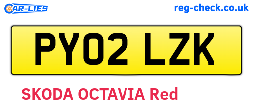 PY02LZK are the vehicle registration plates.