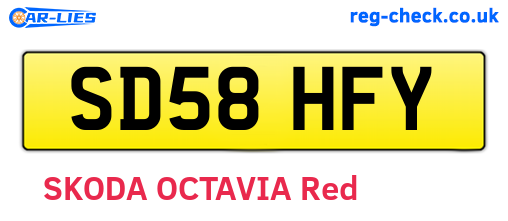 SD58HFY are the vehicle registration plates.