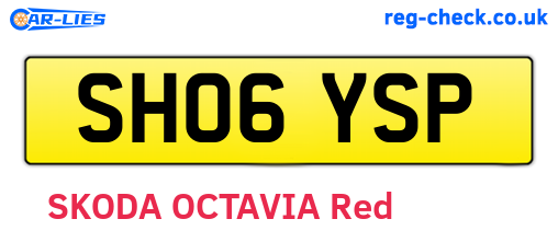 SH06YSP are the vehicle registration plates.