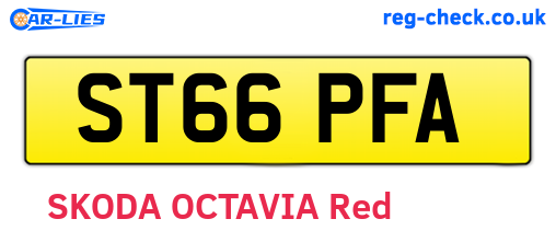 ST66PFA are the vehicle registration plates.
