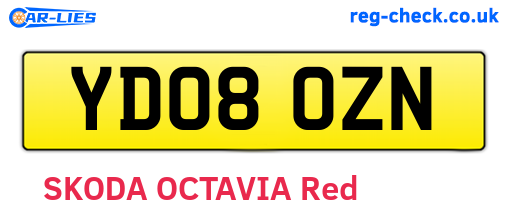 YD08OZN are the vehicle registration plates.