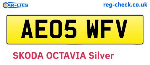 AE05WFV are the vehicle registration plates.