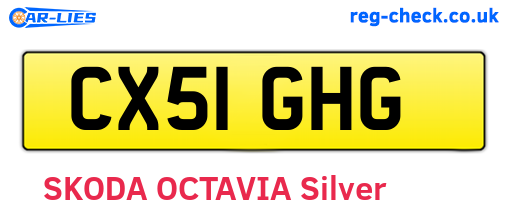 CX51GHG are the vehicle registration plates.