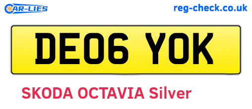 DE06YOK are the vehicle registration plates.