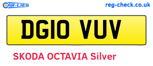 DG10VUV are the vehicle registration plates.