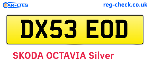 DX53EOD are the vehicle registration plates.