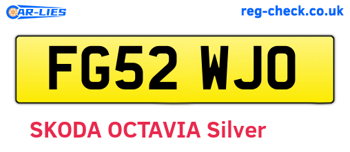FG52WJO are the vehicle registration plates.