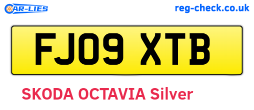 FJ09XTB are the vehicle registration plates.