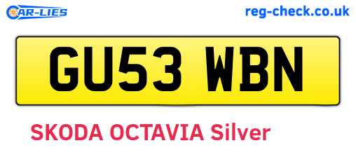 GU53WBN are the vehicle registration plates.