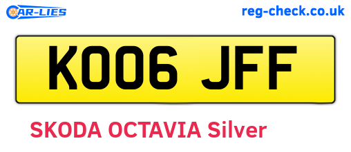 KO06JFF are the vehicle registration plates.