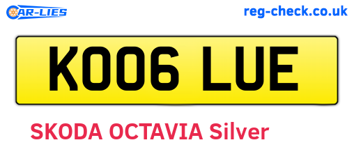 KO06LUE are the vehicle registration plates.