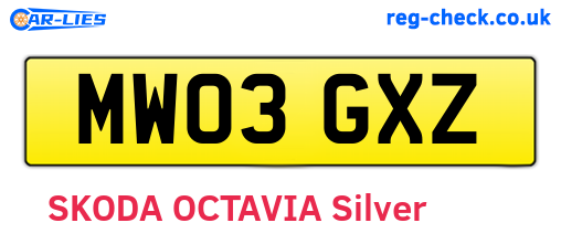 MW03GXZ are the vehicle registration plates.