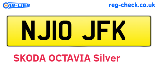 NJ10JFK are the vehicle registration plates.