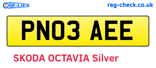 PN03AEE are the vehicle registration plates.