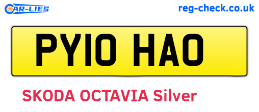 PY10HAO are the vehicle registration plates.
