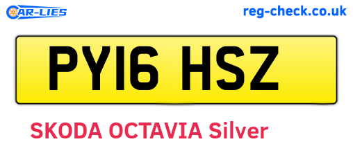 PY16HSZ are the vehicle registration plates.