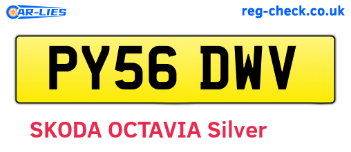 PY56DWV are the vehicle registration plates.