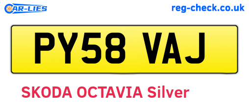 PY58VAJ are the vehicle registration plates.