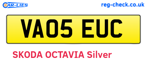 VA05EUC are the vehicle registration plates.