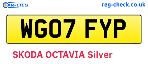 WG07FYP are the vehicle registration plates.