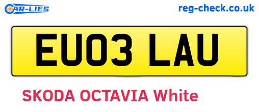 EU03LAU are the vehicle registration plates.