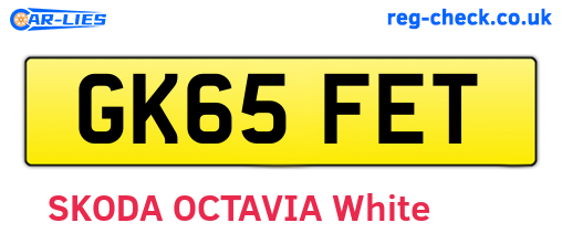GK65FET are the vehicle registration plates.