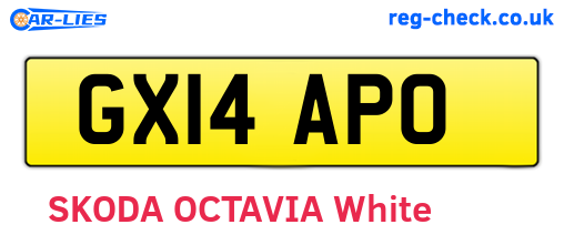 GX14APO are the vehicle registration plates.