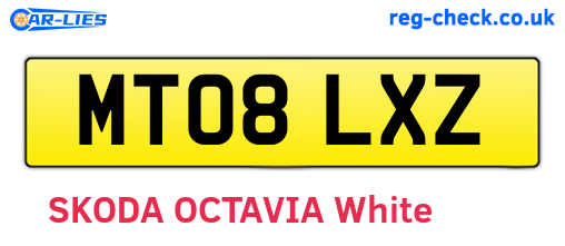 MT08LXZ are the vehicle registration plates.