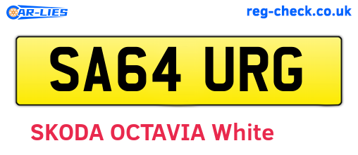 SA64URG are the vehicle registration plates.