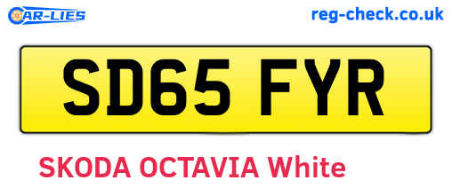 SD65FYR are the vehicle registration plates.