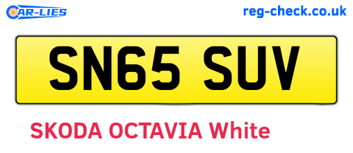 SN65SUV are the vehicle registration plates.