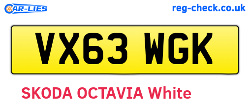 VX63WGK are the vehicle registration plates.