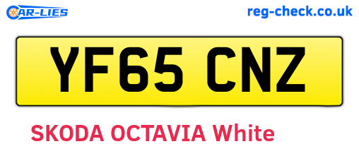 YF65CNZ are the vehicle registration plates.