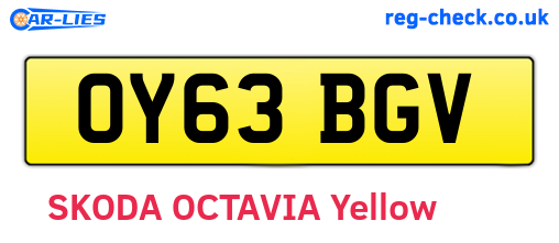 OY63BGV are the vehicle registration plates.