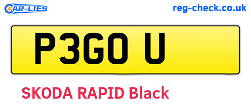 P3GOU are the vehicle registration plates.