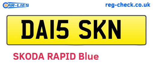 DA15SKN are the vehicle registration plates.