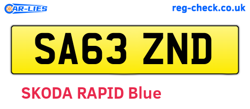 SA63ZND are the vehicle registration plates.