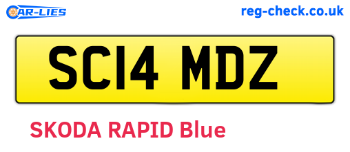 SC14MDZ are the vehicle registration plates.