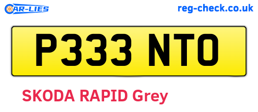 P333NTO are the vehicle registration plates.