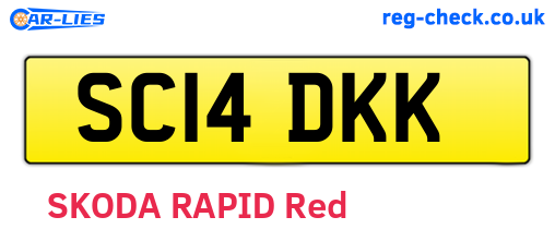 SC14DKK are the vehicle registration plates.