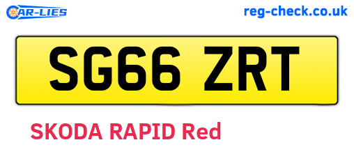 SG66ZRT are the vehicle registration plates.